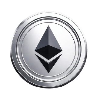 Ethereum (ETH) érmét ábrázoló lebegő grafikai elem